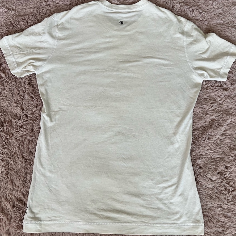 Lululemon White T-Shirt with Logo on Back